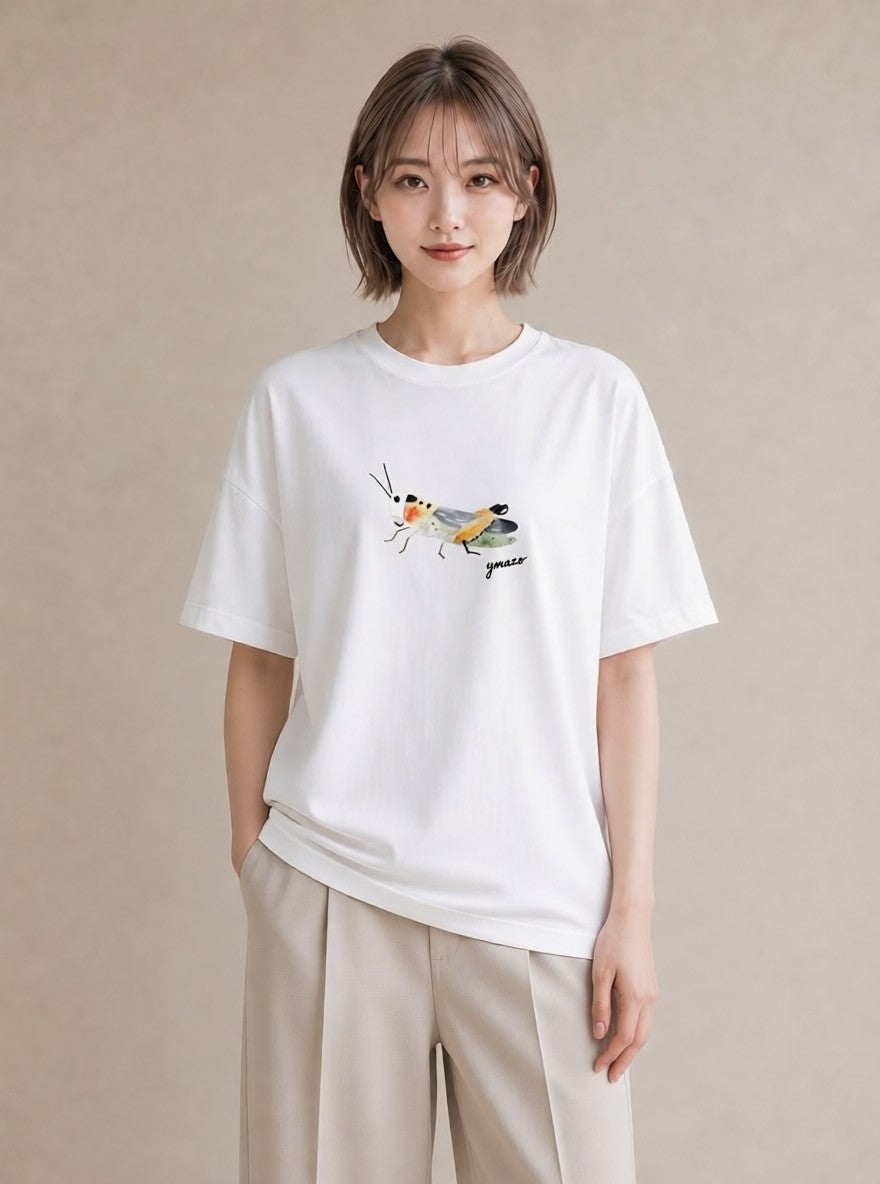 デザインTシャツ レディース アリ 昆虫 虫 イラスト モード 散歩 お出かけ 白T YMAZO