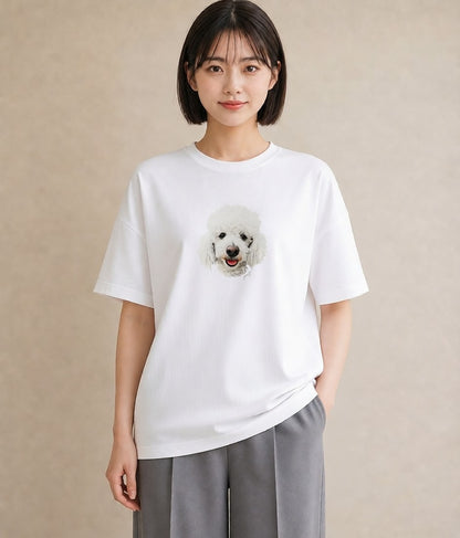 デザインTシャツ レディース トイプードル プードル 犬 いぬ イラスト 水彩風 姉妹 送別ギフト 白T YMAZO