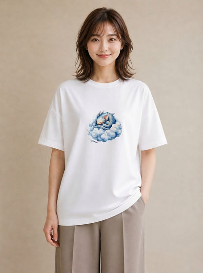 Tシャツ レディース イルカ 海の生き物 海 イラスト モード 在宅 公園 白T YMAZO