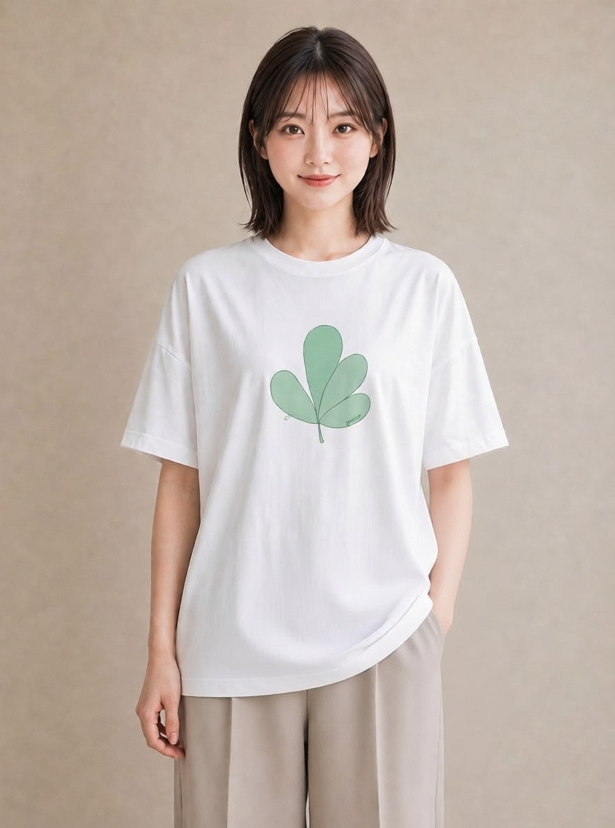 プリントTシャツ レディース ユーカリ 植物 ボタニカル イラスト モード 部屋着 女性向けギフト 白T YMAZO