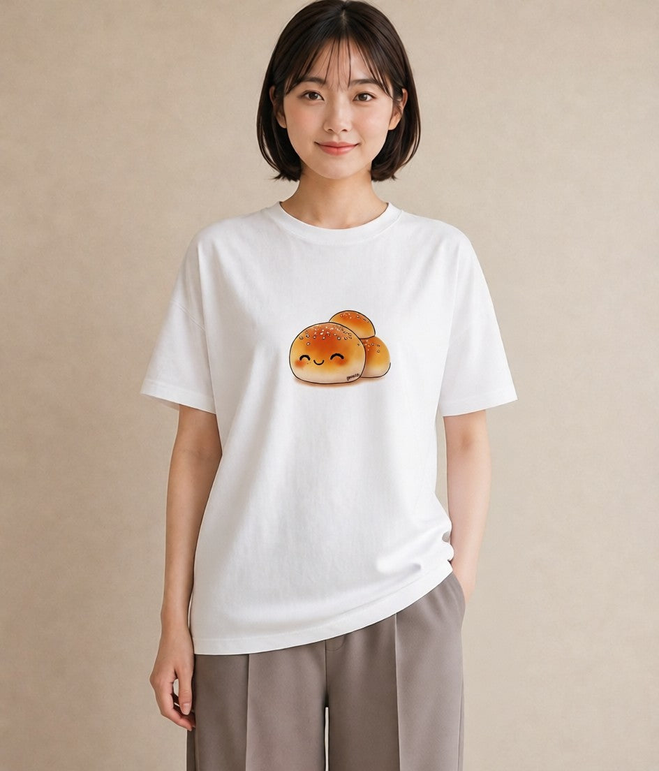グラフィックTシャツ レディース おにぎり 食べ物 フード イラスト アート風 海 カフェ巡り 白T YMAZO