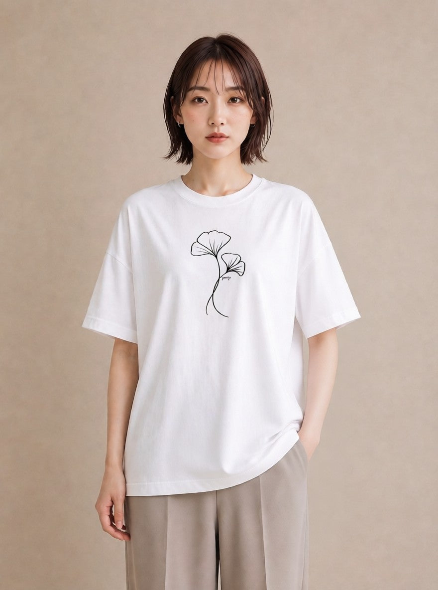 プリントTシャツ レディース 観葉植物 ボタニカル 植物 イラスト ポップ 20代 カジュアルコーデ 白T YMAZO