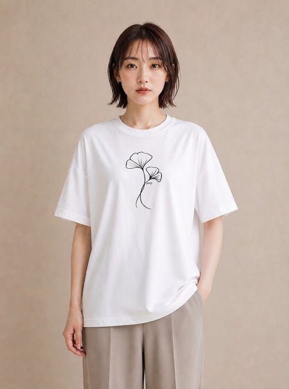 プリントTシャツ レディース 観葉植物 ボタニカル 植物 イラスト ポップ 20代 カジュアルコーデ 白T YMAZO