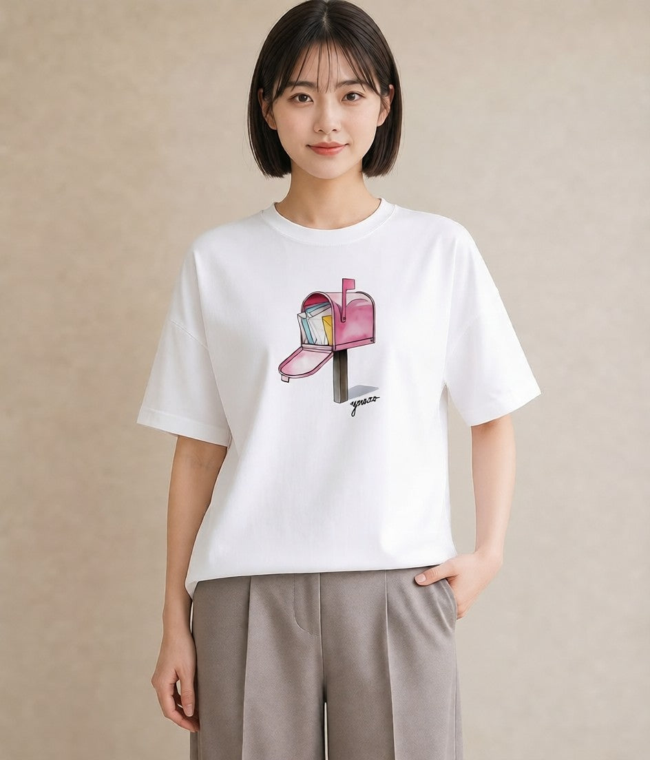 プリントTシャツ レディース ポスト 野の花 レトロ ナチュラル アンティーク イラスト こなれ感 おしゃれギフト 社会人 白T YMAZO