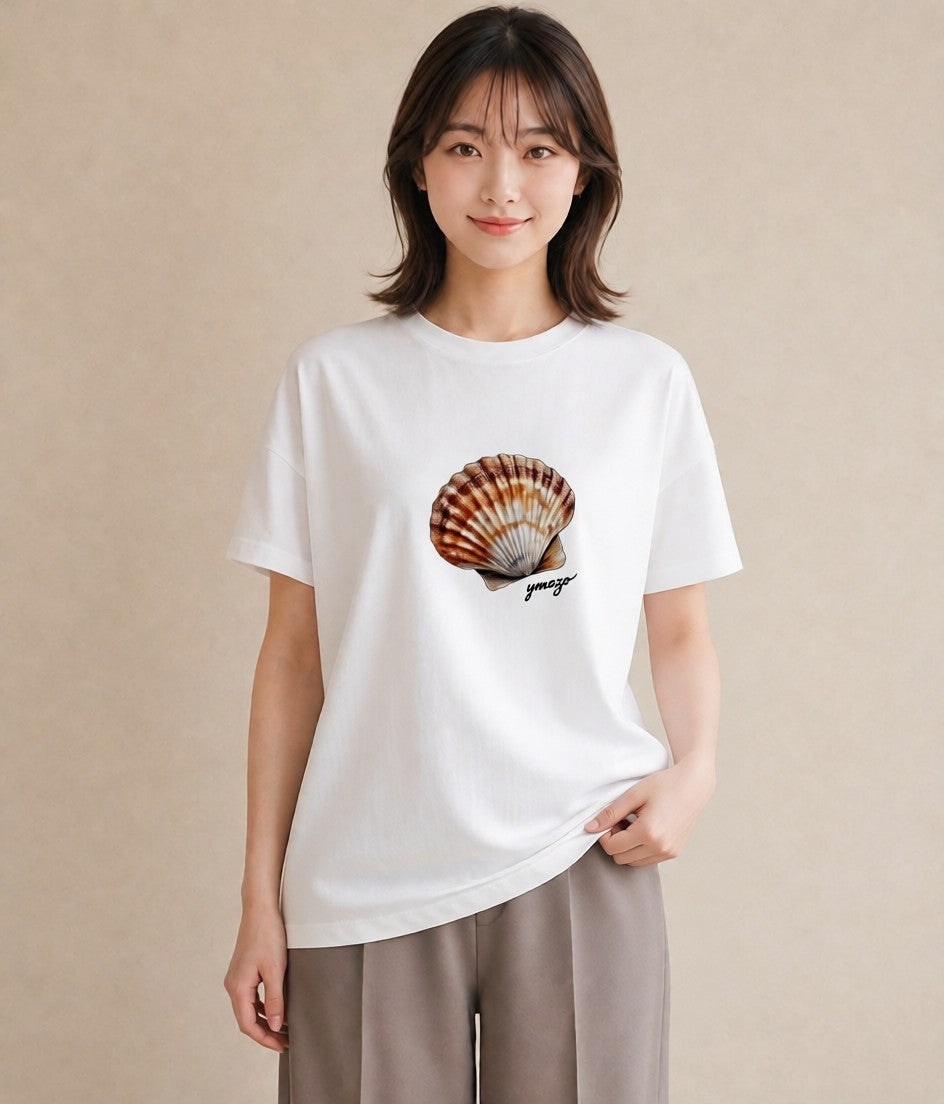Tシャツ レディース ヤドカリ 海の生き物 海 イラスト ニュアンス レイヤード 友達ギフト 白T YMAZO