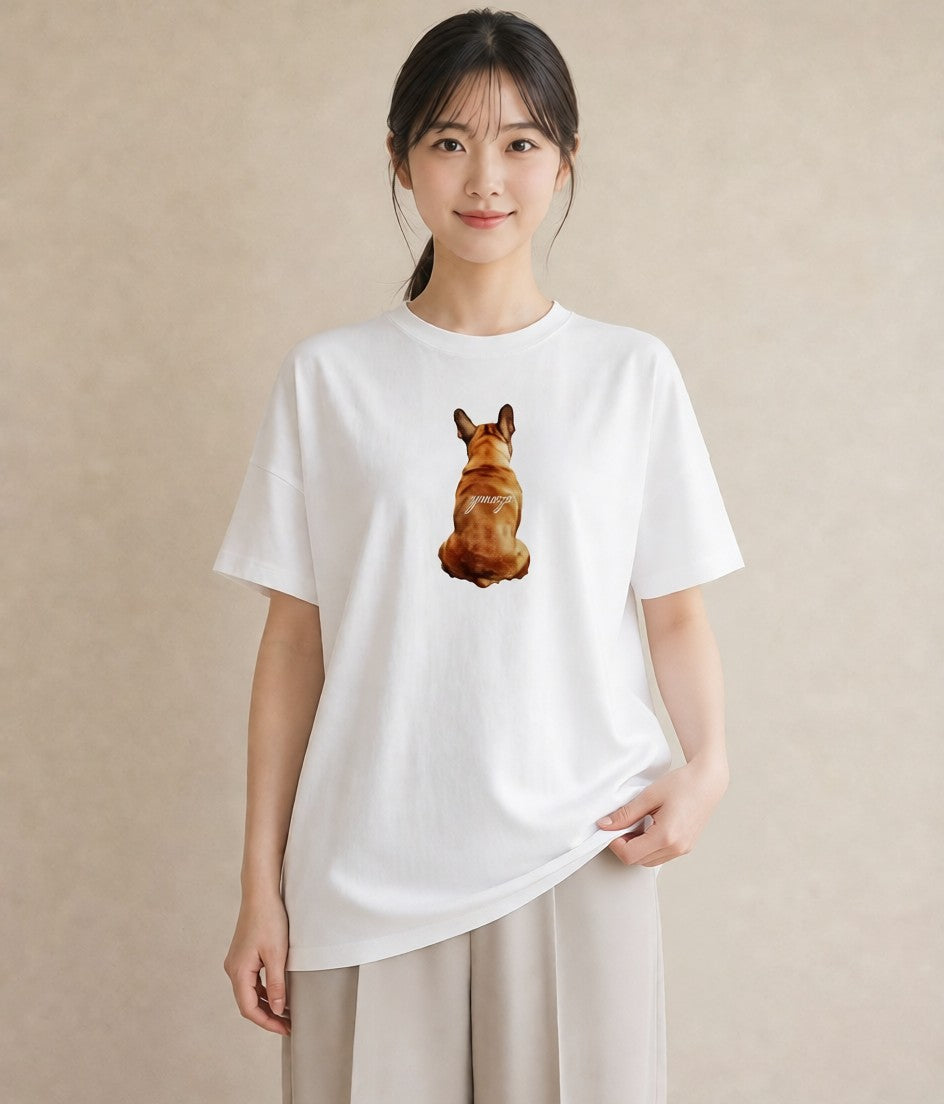 半袖Tシャツ レディース 愛犬 犬 いぬ イラスト 女性向けギフト 散歩 白T YMAZO