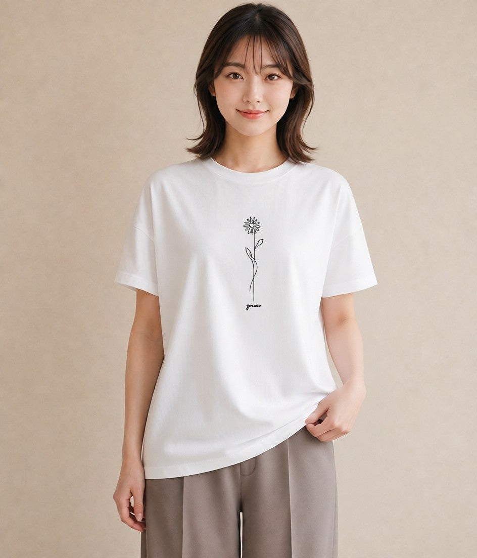 Tシャツ レディース 観葉植物 ボタニカル 植物 イラスト 個性的 帰省 ラフ 白T YMAZO
