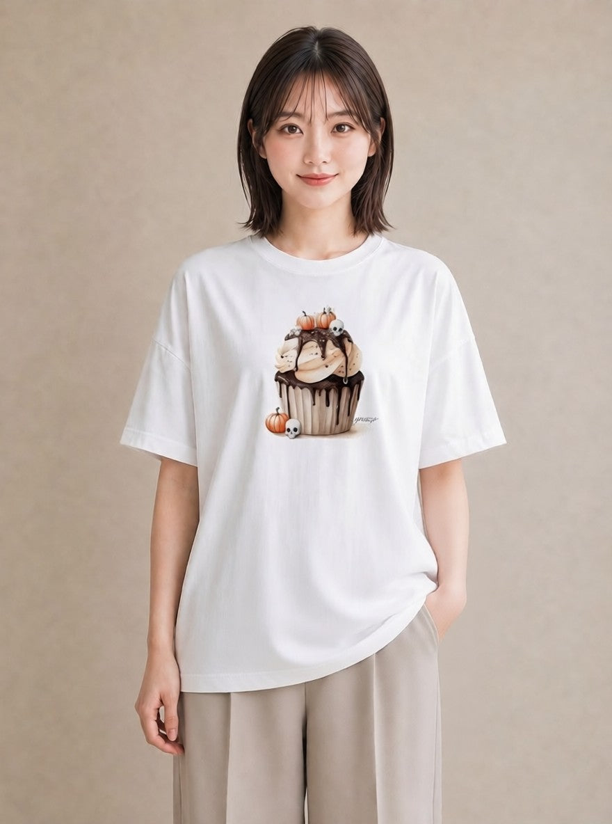 デザインTシャツ レディース チョコ 食べ物 フード イラスト ボタニカル デート 帰省 白T YMAZO