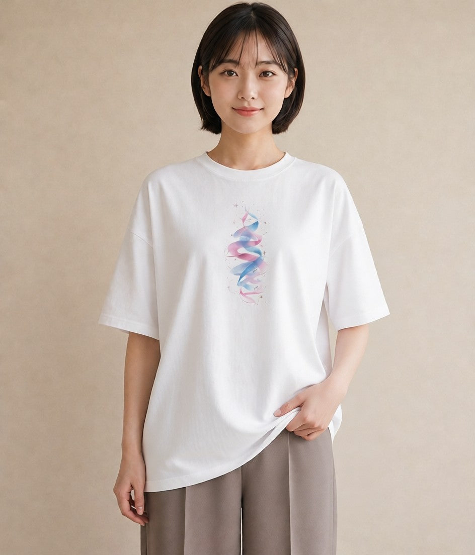 グラフィックTシャツ レディース 流れ星 星空 宇宙 イラスト 北欧風 週末コーデ 敬老の日 白T YMAZO