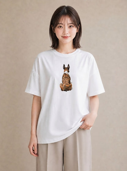 デザインTシャツ レディース 老犬 犬 いぬ イラスト ゆるかわ 夏コーデ 通学 白T YMAZO