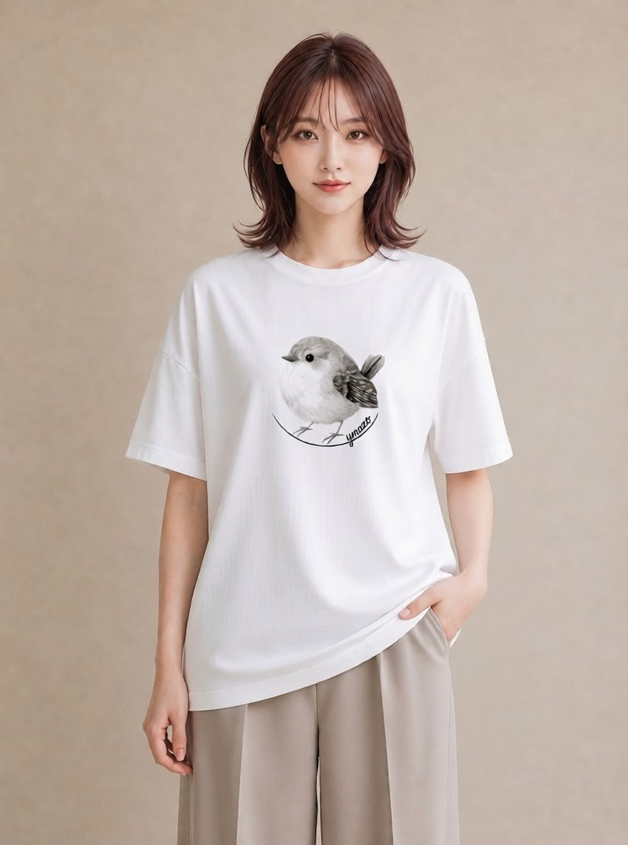 プリントTシャツ レディース マメルリハ ペット 動物 イラスト 上品 デート 帰省 白T YMAZO