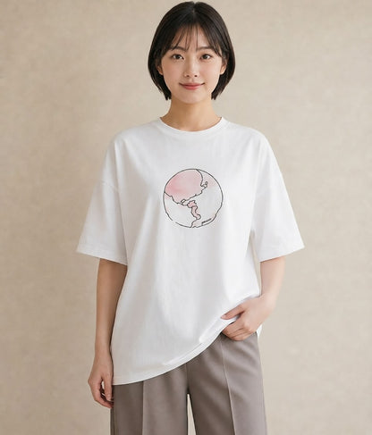 グラフィックTシャツ レディース 蟹座 星空 宇宙 イラスト モード 自分用 ルームウェア 白T YMAZO