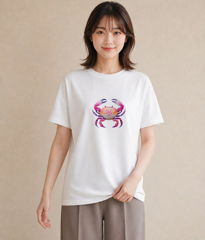 プリントTシャツ レディース エビ 海の生き物 海 イラスト 旅行コーデ お揃い 親子 白T YMAZO