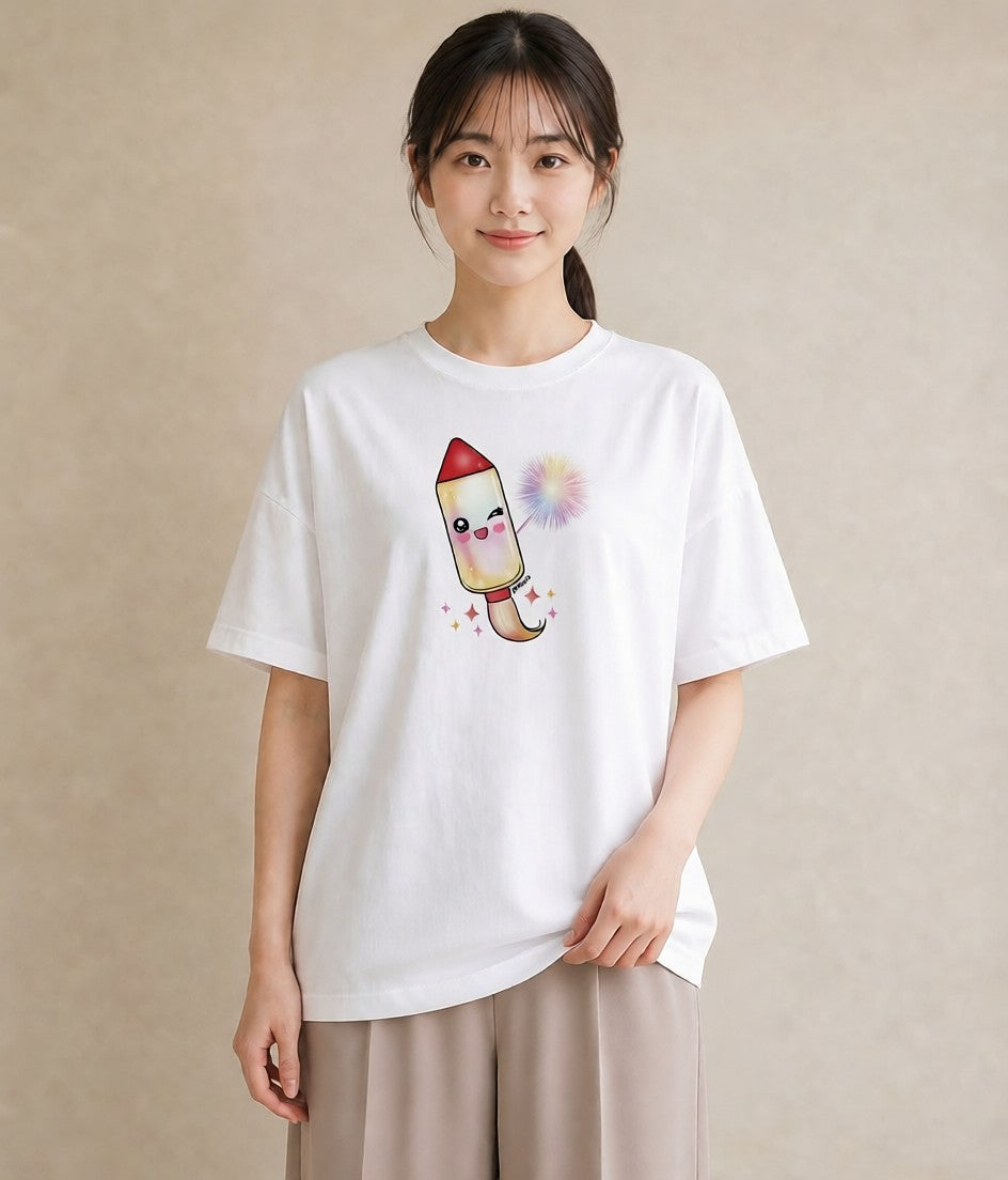 Tシャツ レディース ロケット 星空 宇宙 イラスト 個性的 ギフト 母の日 白T YMAZO