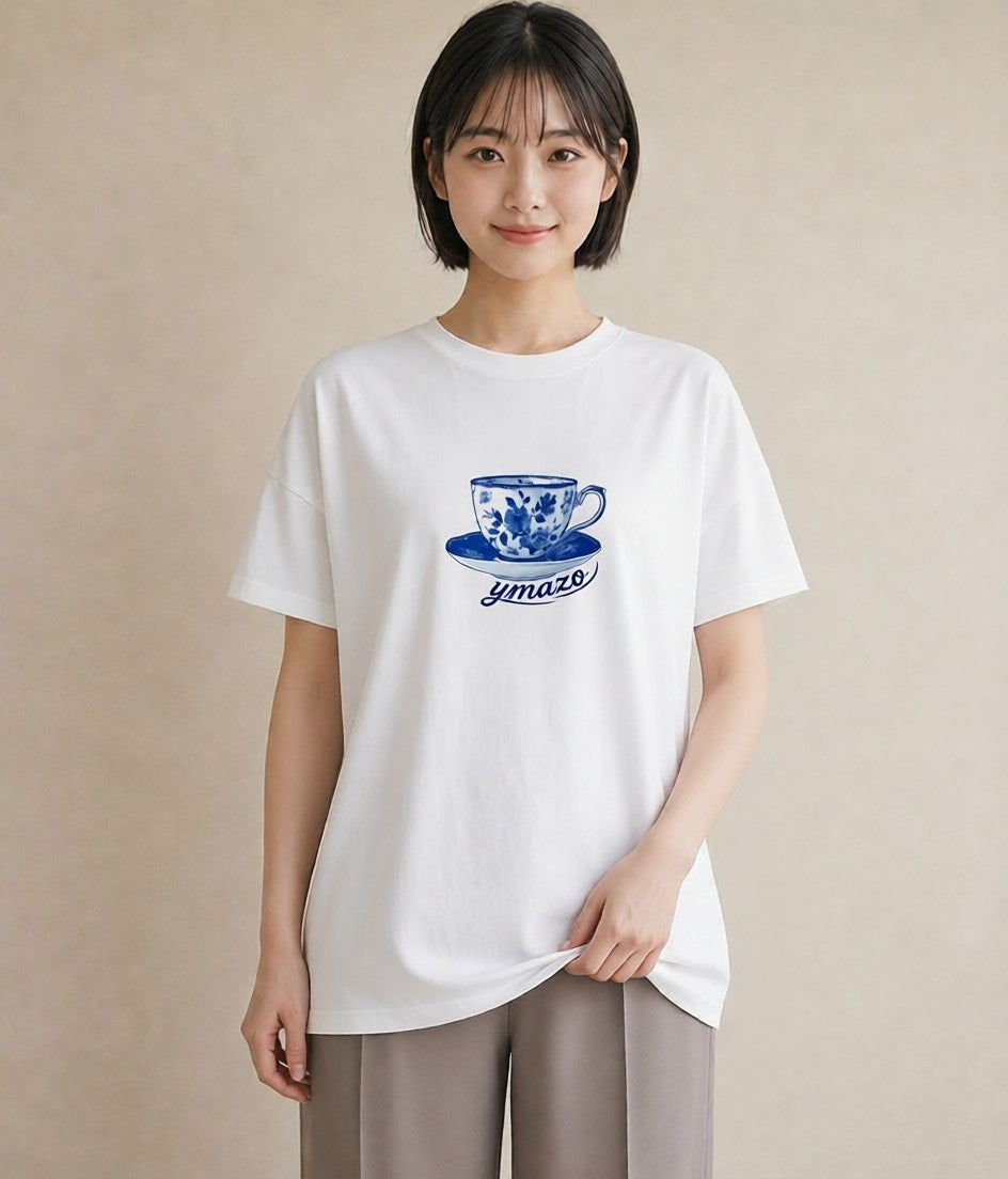デザインTシャツ レディース ハーブティー 食べ物 フード イラスト アート風 おしゃれギフト 社会人 白T YMAZO