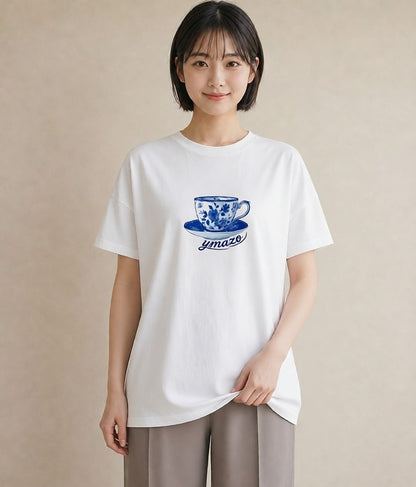 デザインTシャツ レディース ハーブティー 食べ物 フード イラスト アート風 おしゃれギフト 社会人 白T YMAZO