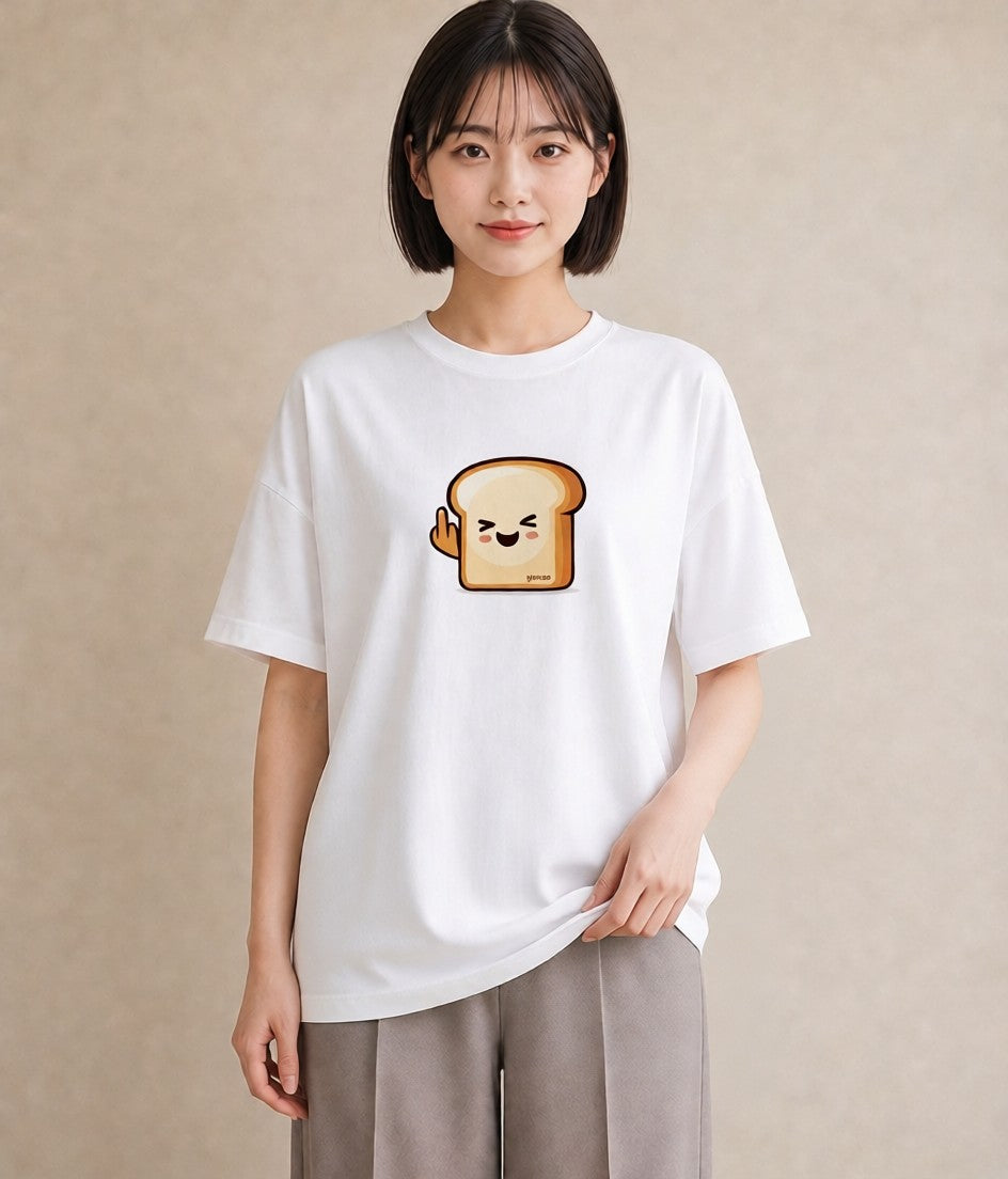 半袖Tシャツ レディース 食パン 食べ物 フード イラスト ガーリー ルームウェア ギフト 白T YMAZO