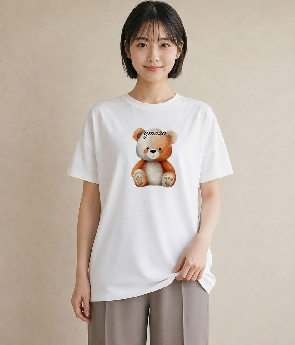 半袖Tシャツ レディース しろくま 白くま 動物 アニマル イラスト 抜け感 クリスマス 旅行 白T YMAZO