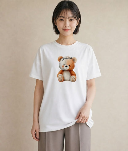 半袖Tシャツ レディース しろくま 白くま 動物 アニマル イラスト 抜け感 クリスマス 旅行 白T YMAZO