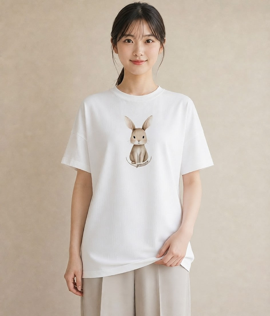 Tシャツ レディース チンチラ ペット 動物 イラスト 北欧風 母の日 ビーチ 白T YMAZO