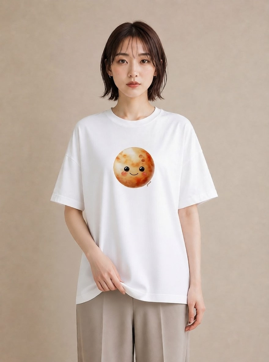 デザインTシャツ レディース 宇宙 星空 イラスト 帰省 ラフ 白T YMAZO