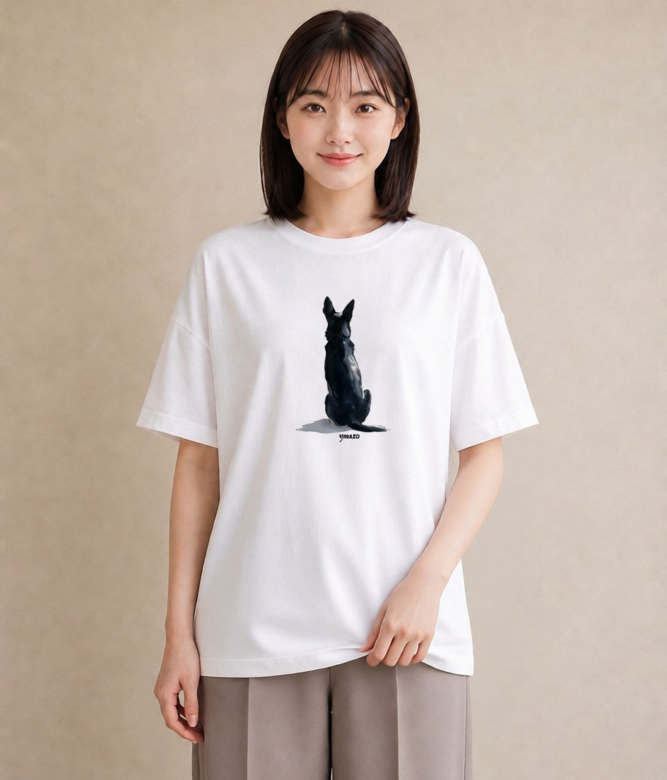 Tシャツ レディース 保護犬 犬 いぬ イラスト 抜け感 母の日 ビーチ 白T YMAZO