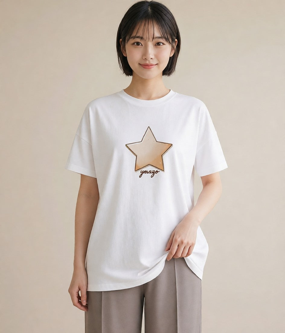 グラフィックTシャツ レディース 天の川 星空 宇宙 イラスト おしゃれギフト 社会人 白T YMAZO