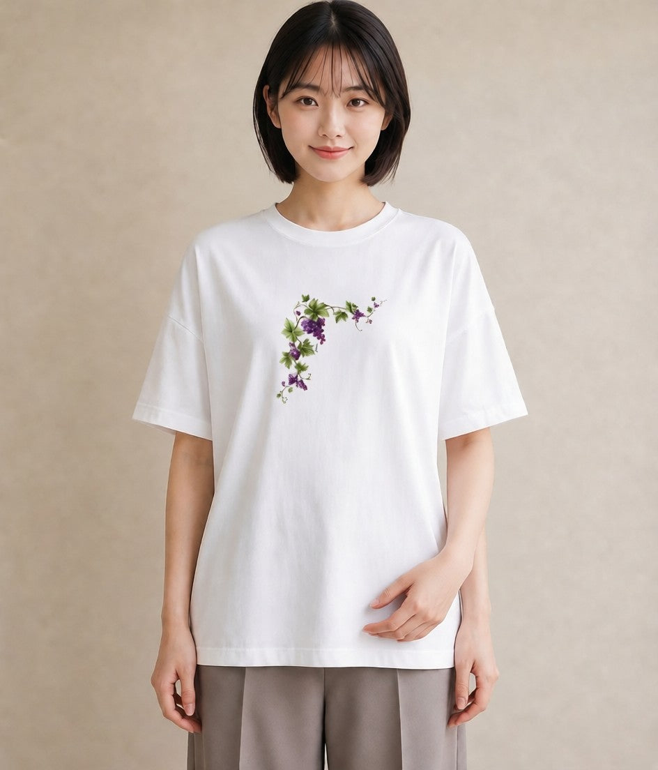 Tシャツ レディース つる 植物 ボタニカル イラスト ミニマル 女性向けギフト 散歩 白T YMAZO