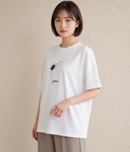 プリントTシャツ レディース たんぽぽ 花 花柄 イラスト 淡色 部屋着 女性向けギフト 白T