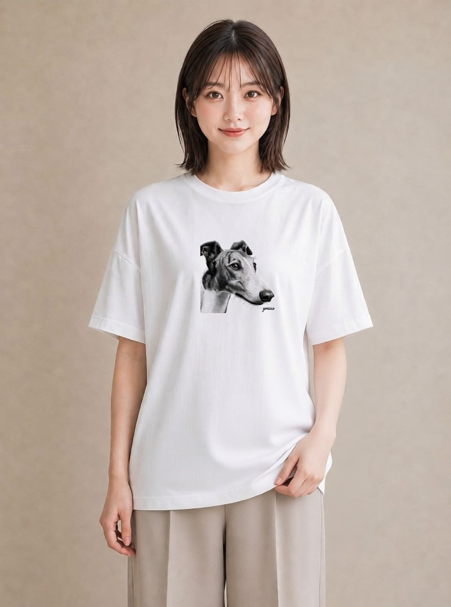 Tシャツ レディース イタリアングレーハウンド 犬 いぬ イラスト ポップ 敬老の日 ホワイトデー 白T YMAZO