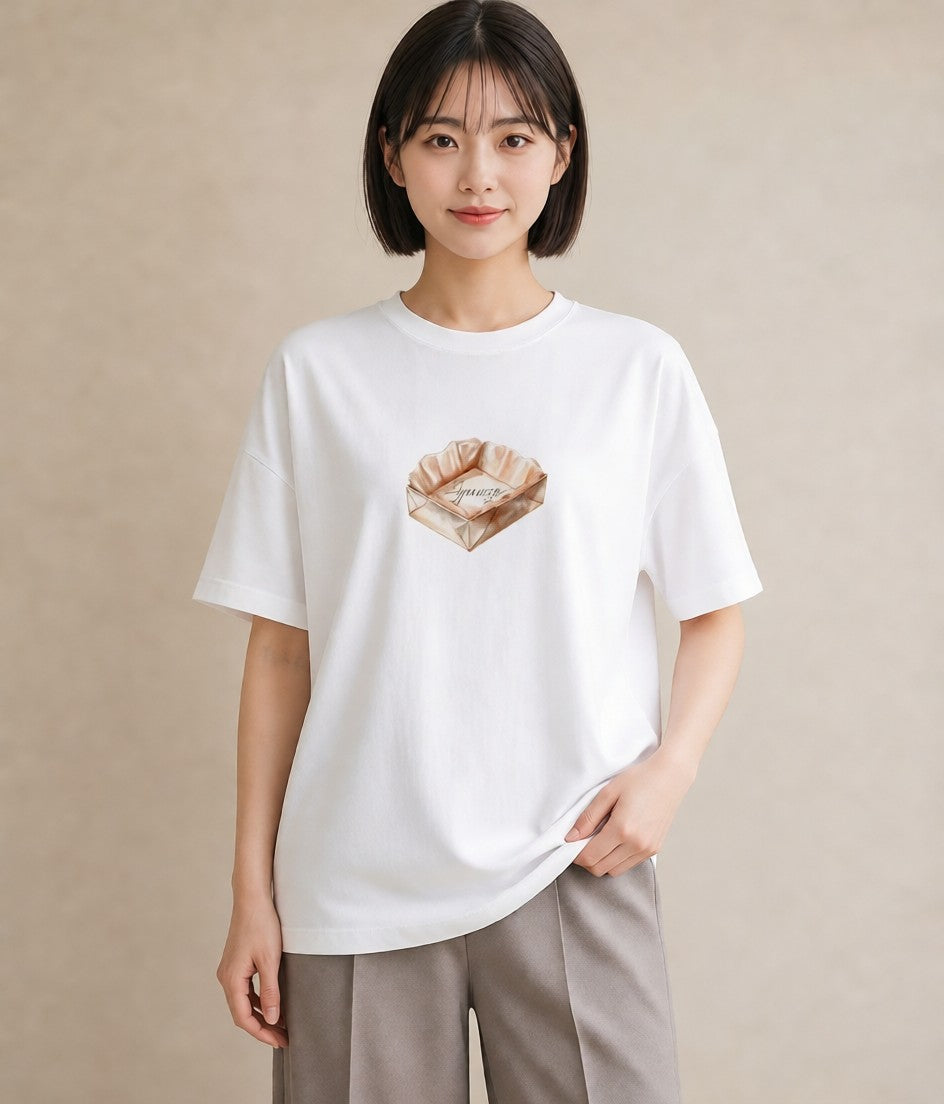 Tシャツ レディース パン 食べ物 フード イラスト きれいめ 20代 カジュアルコーデ 白T YMAZO