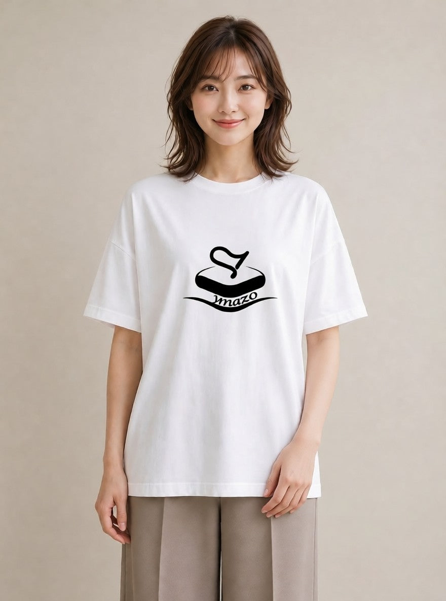 プリントTシャツ レディース カフェ カフェロゴ ロゴ イラスト ミニマル 散歩 お出かけ 白T YMAZO