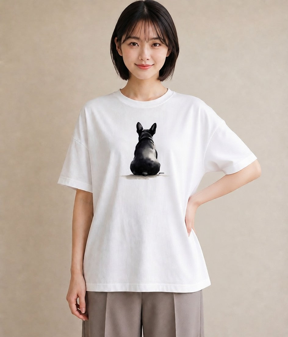 半袖Tシャツ レディース フレンチブルドッグ フレブル 犬 いぬ イラスト 旅行コーデ 部屋着 女性向けギフト 白T YMAZO