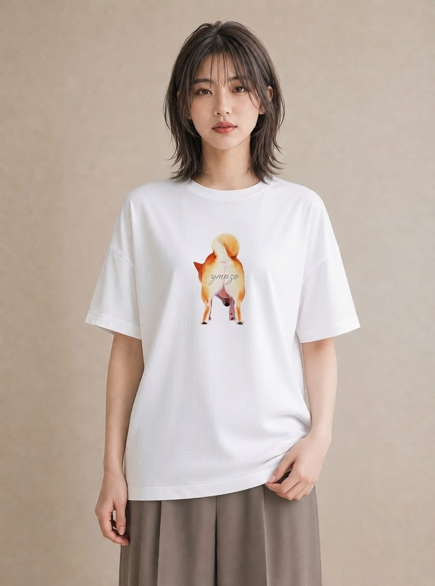 グラフィックTシャツ レディース 柴犬 しばいぬ 犬 いぬ イラスト きれいめ 部屋着 女性向けギフト 白T YMAZO