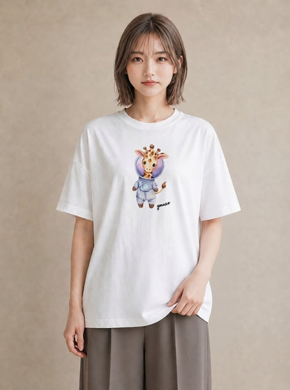 Tシャツ レディース 山羊座 星空 宇宙 イラスト レトロ 敬老の日 ホワイトデー 白T YMAZO