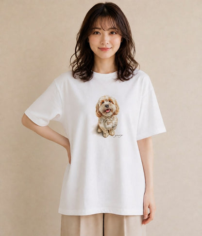 デザインTシャツ レディース 愛犬 犬 いぬ イラスト ポップ ギフト 母の日 白T YMAZO