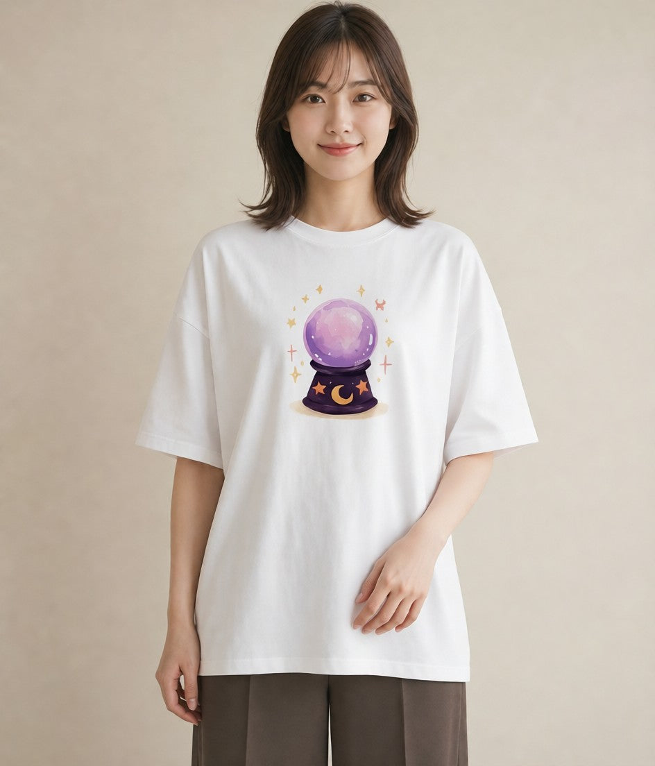 デザインTシャツ レディース 双子座 星空 宇宙 イラスト シック カフェ服 クリスマス 白T YMAZO