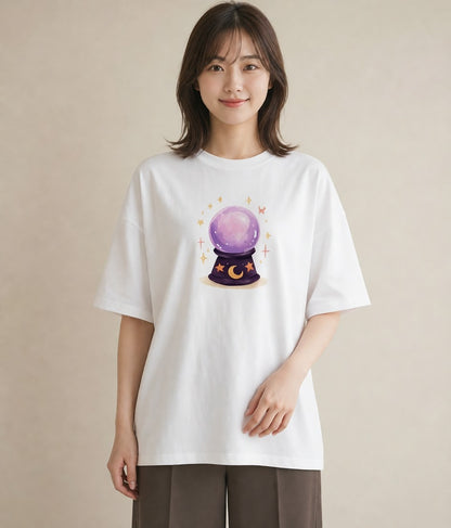 デザインTシャツ レディース 双子座 星空 宇宙 イラスト シック カフェ服 クリスマス 白T YMAZO