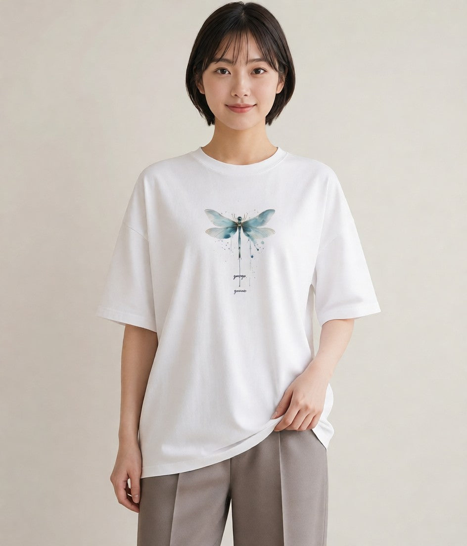 グラフィックTシャツ レディース ホタル 昆虫 虫 イラスト アート風 ギフト 母の日 白T YMAZO
