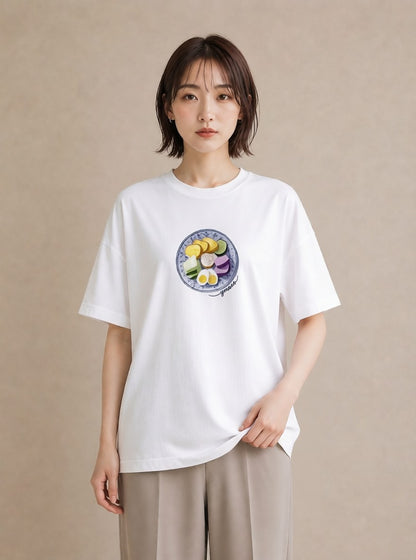 デザインTシャツ レディース お寿司 食べ物 フード イラスト ポップ 20代 カジュアルコーデ 白T YMAZO