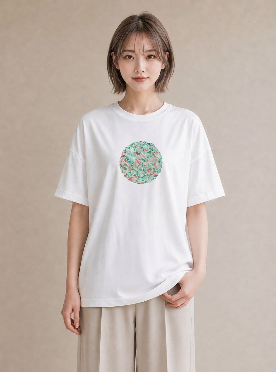 デザインTシャツ レディース 魚座 星空 宇宙 イラスト 北欧風 親子 20代 白T YMAZO