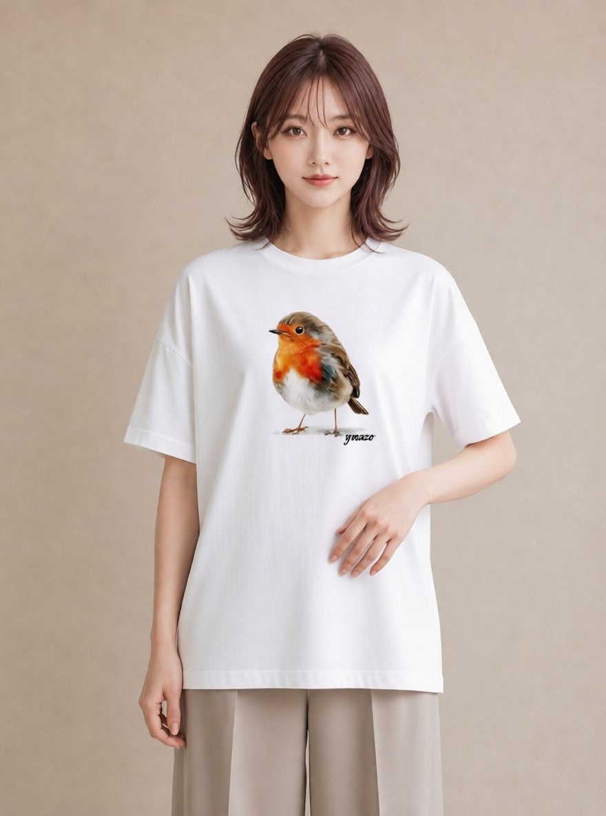デザインTシャツ レディース ことり ペット 動物 イラスト 韓国風 敬老の日 ホワイトデー 白T YMAZO