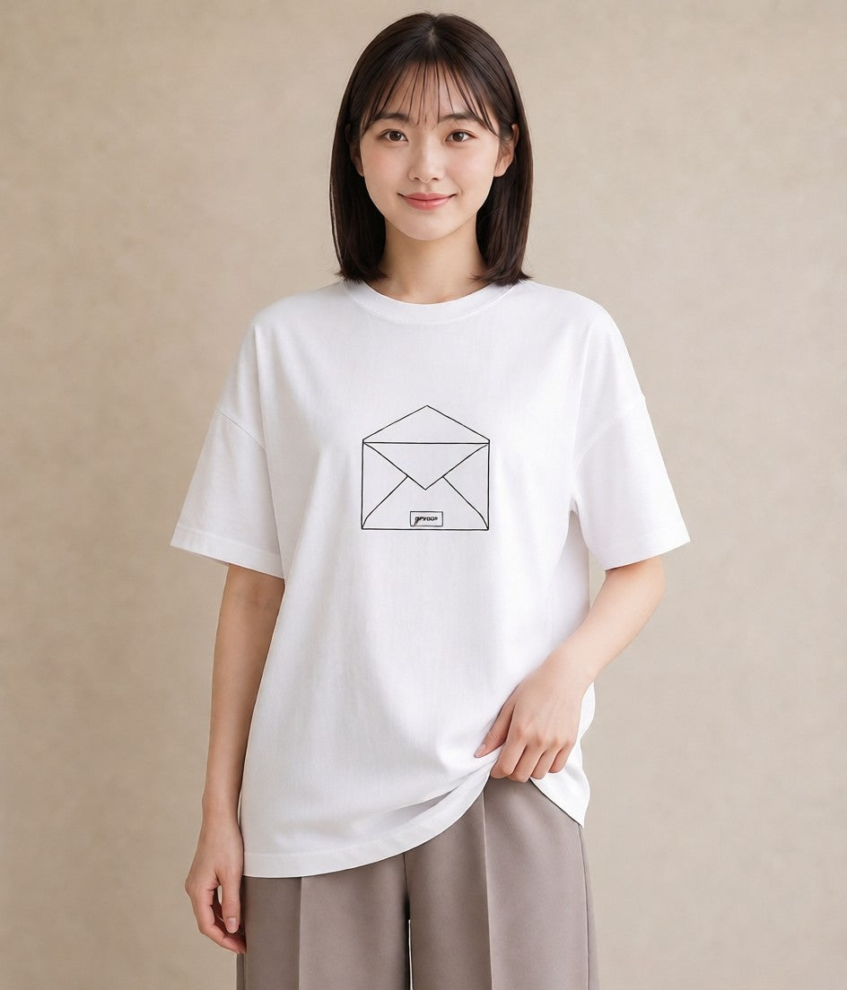 半袖Tシャツ レディース 封蝋 手紙 アンティーク ナチュラル イラスト 母の日 ビーチ 白T YMAZO