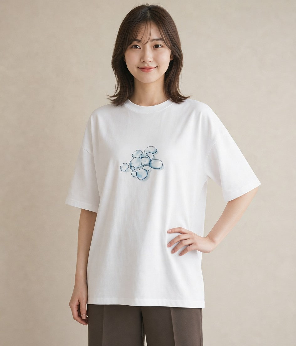 半袖Tシャツ レディース ミルク 食べ物 フード イラスト シック 20代 カジュアルコーデ 白T YMAZO