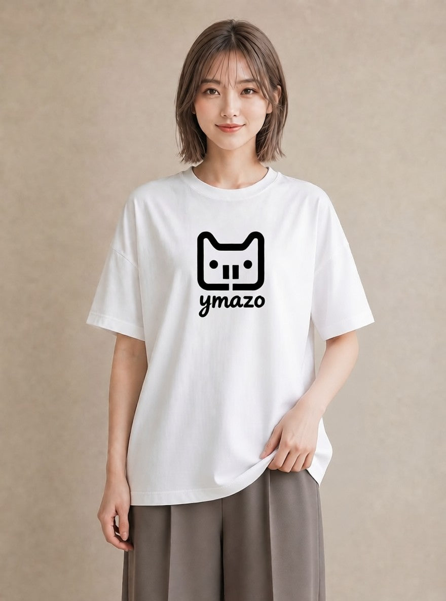 グラフィックTシャツ レディース 猫 ねこ ネコ イラスト 手描き風 帰省 ラフ 白T YMAZO