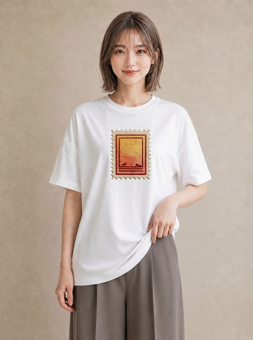 グラフィックTシャツ レディース 封蝋 手紙 アンティーク ナチュラル イラスト 可愛い 通学 誕生日プレゼント 白T YMAZO