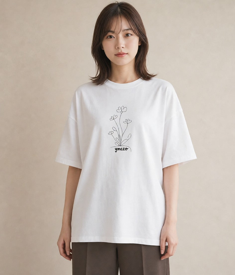 プリントTシャツ レディース 観葉植物 ボタニカル 植物 イラスト ラフカジュアル 女子会 お揃い 白T YMAZO