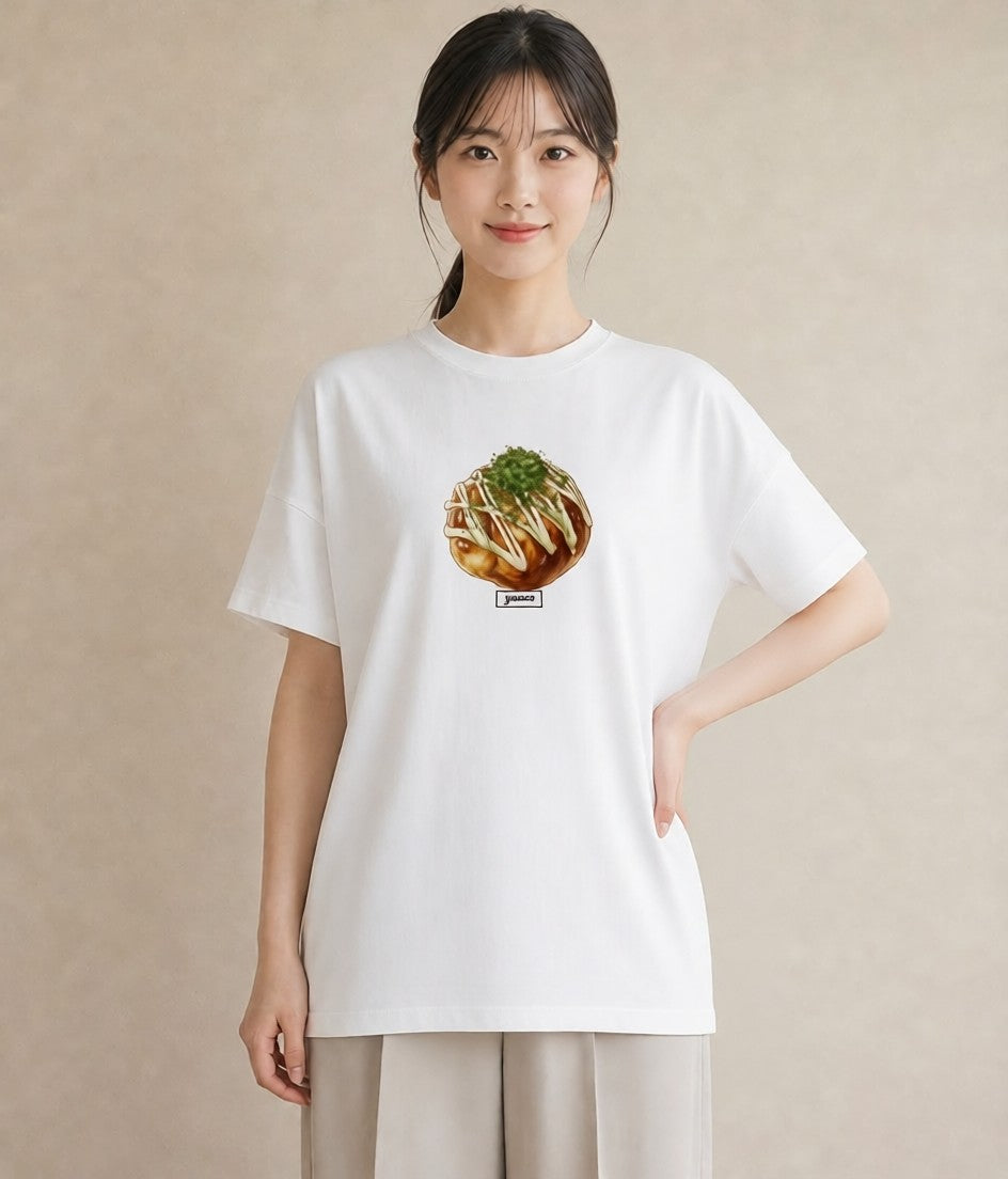 グラフィックTシャツ レディース たまご 食べ物 フード イラスト 抜け感 秋コーデ おしゃれギフト 白T YMAZO