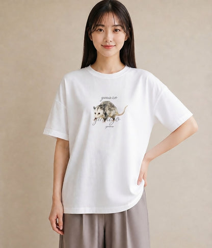 グラフィックTシャツ レディース ハムスター ペット 動物 イラスト ガーリー 休日 ペアコーデ 白T YMAZO