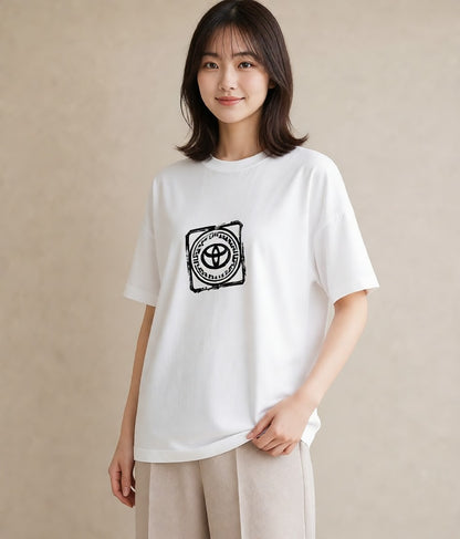 Tシャツ レディース 旅 トラベル スタンプ イラスト ラフカジュアル 20代 カジュアルコーデ 白T YMAZO